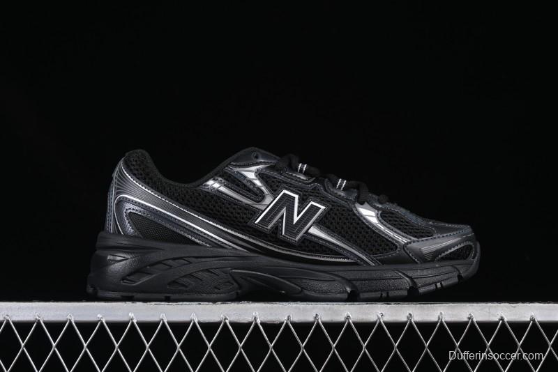 New Balance 740 Black and Silver Retro Running Sneakers for Men