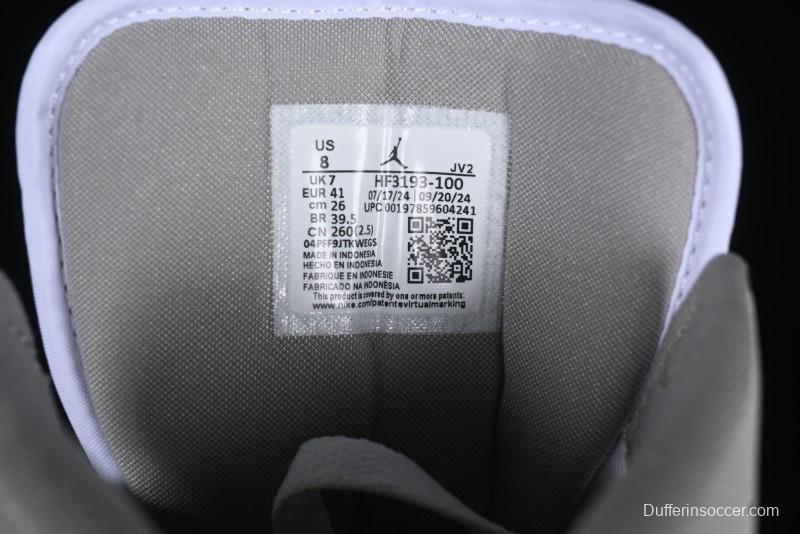 Nike Air Jordan 1 Mid AJ1 White Grey Mid Top Casual Sneakers - HF3193-100