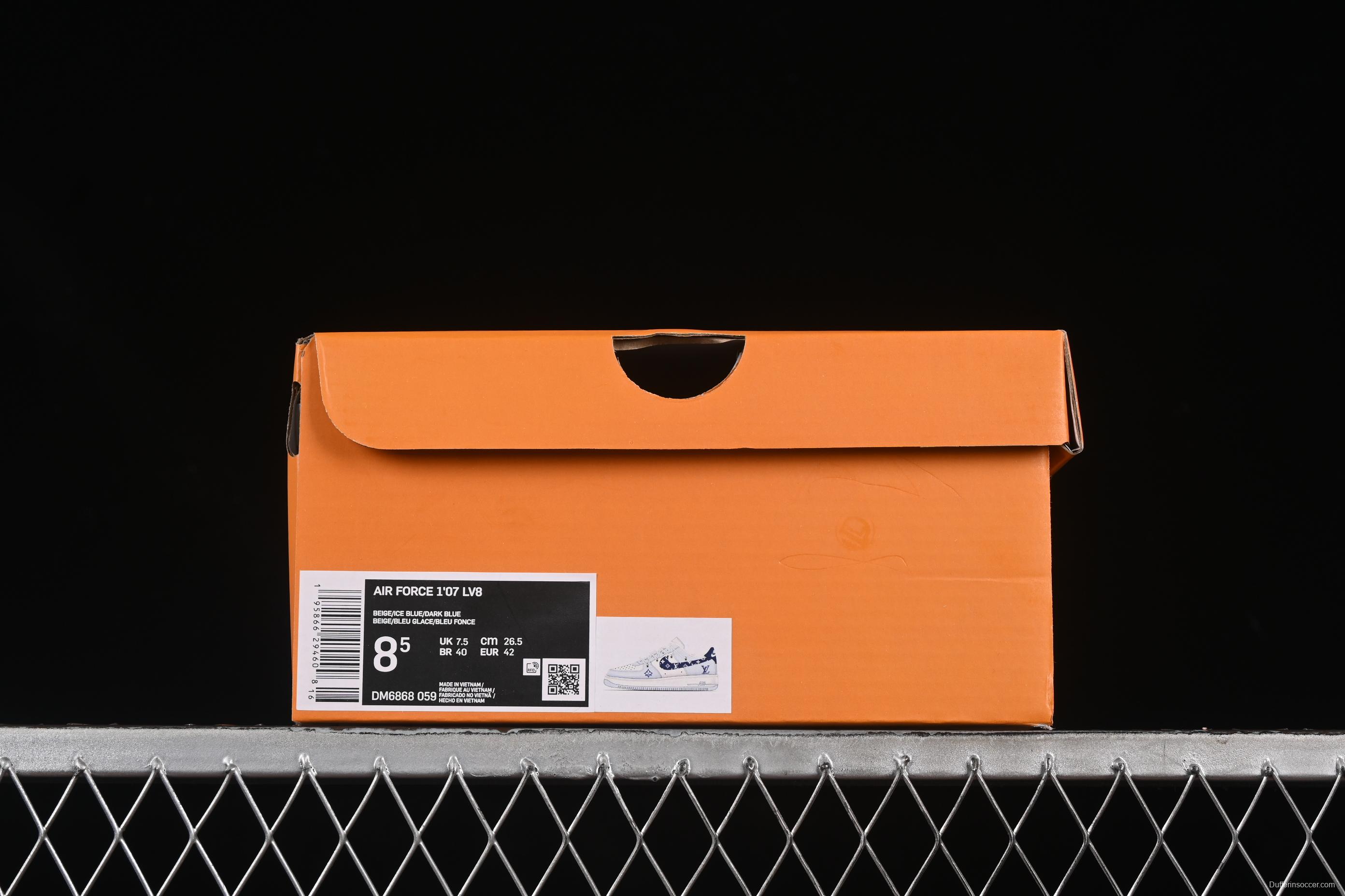 Nike Air Force 1 '07 Low LV Collaboration University Blue Drawstring Casual Sneakers - DM6868-059