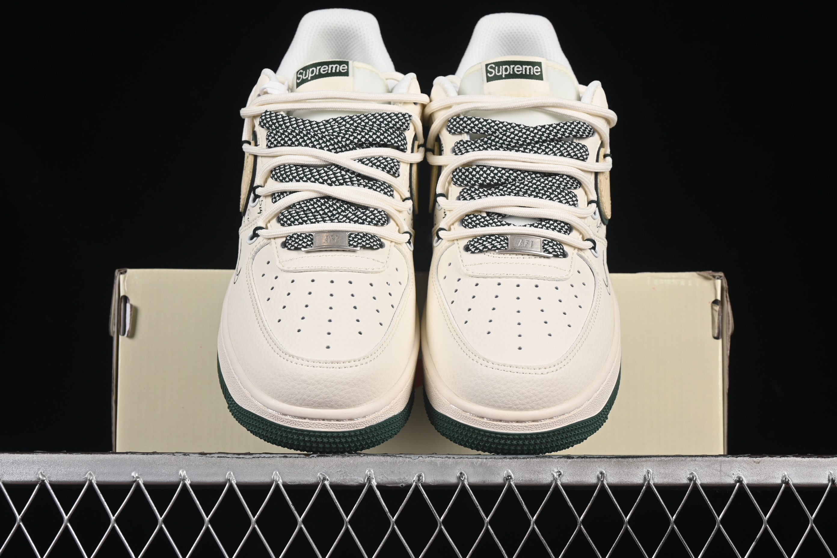 Nike Air Force 1 '07 Low Supreme Casual Sneakers with Custom Leather and Full-Length Air Cushion - DM6868-057