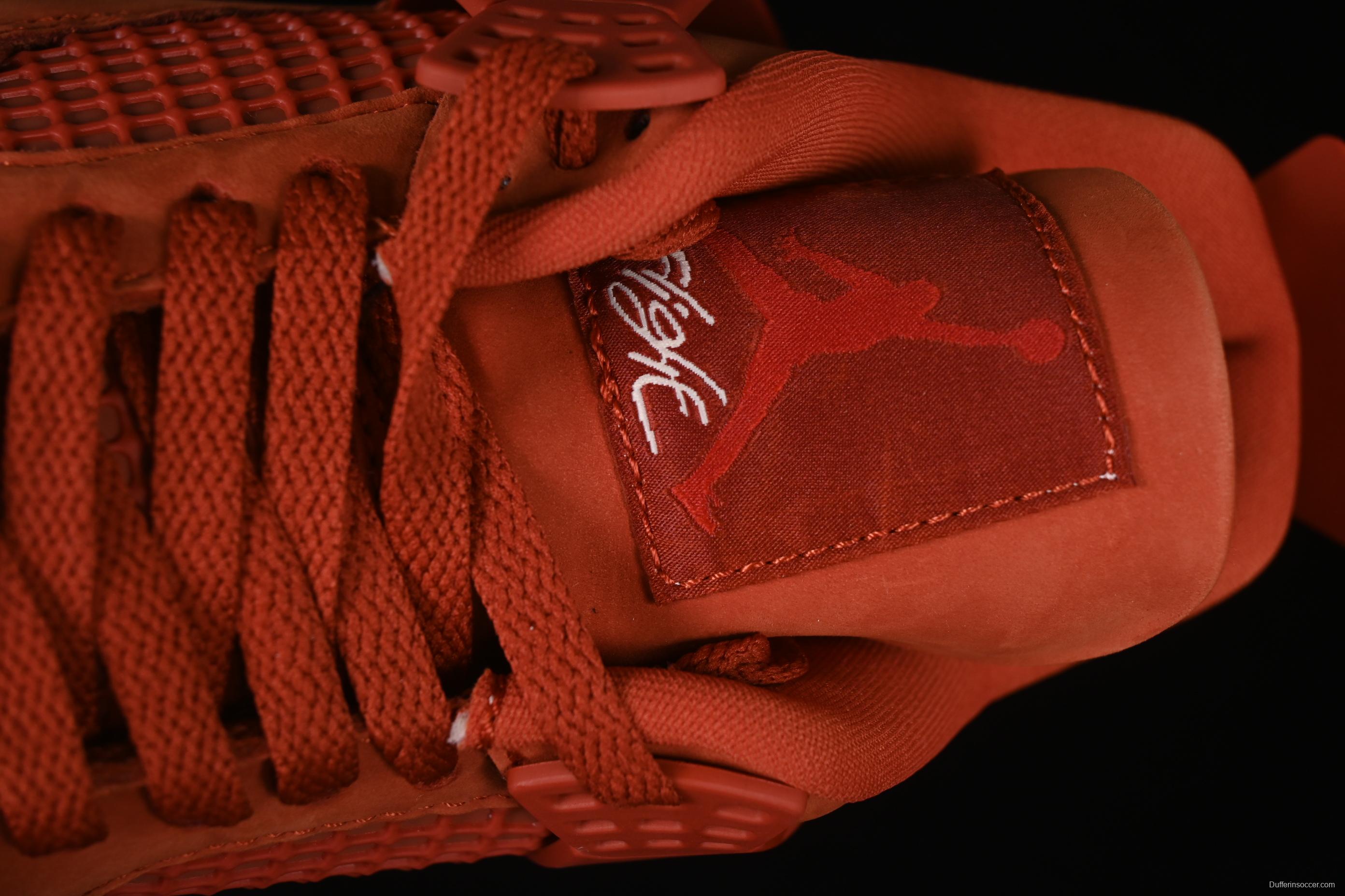 Nike Nigel Sylvester x Air Jordan 4 Retro OG "Brick By Brick" High-Top Sneakers with Suede and Leather Details - HF4340-800