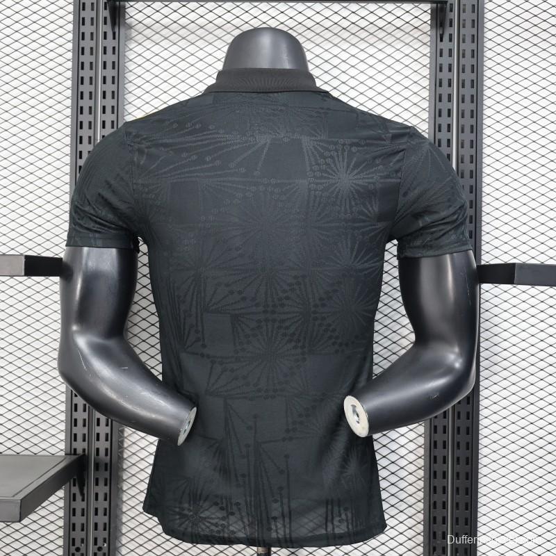 Player Version 2025 Mexico Black with Traditional Pattern Design Jersey