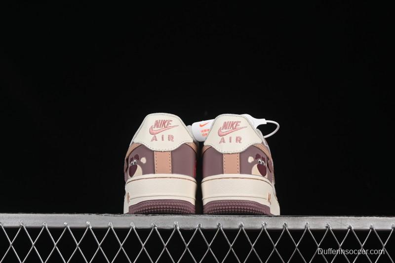 Nike Air Force 1'07 Low Strawberry Bear Custom Casual Sneakers - DB3301-551
