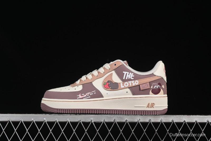 Nike Air Force 1'07 Low Strawberry Bear Custom Casual Sneakers - DB3301-551