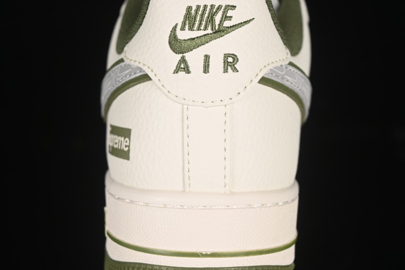 Nike Air Force 1 '07 Low Supreme Collaboration Military Green Multi Swoosh Casual Sneakers - XX3168-148