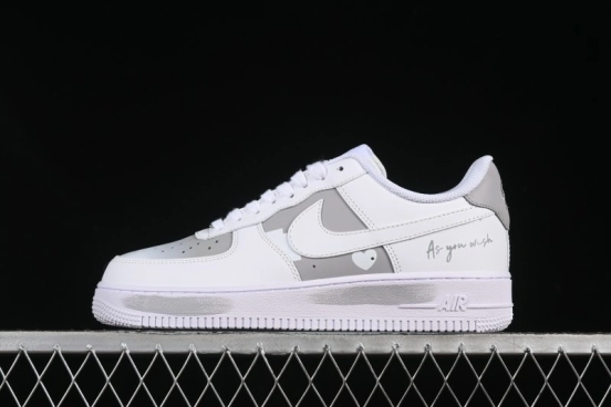 Nike Air Force 1 '07 Low Custom Official Hot Style 2D Theme White Gray Spray Paint Casual Sneakers - CW2288-111