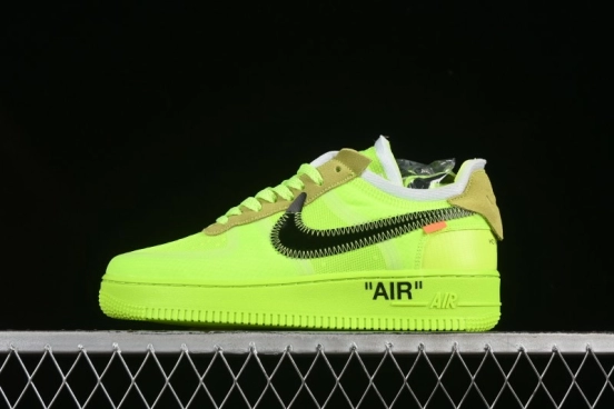 Nike Off White x Air Force 1 Low OW Collaboration Transparent Yellow Sneakers - AO4606-700