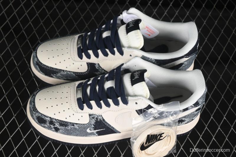 Nike Air Force 1 '07 Low Stussy Collaboration Retro Denim Casual Sneakers - XS1958-578
