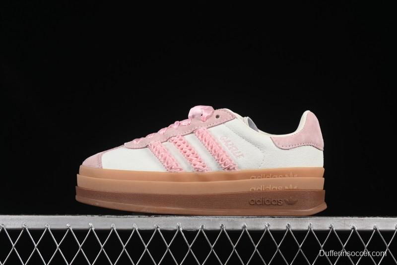 Adidas Originals Gazelle Bold JR8374 Collaboration Low-Top Sneakers with Thick Sole for Slip Resistance and Durability - JR8374