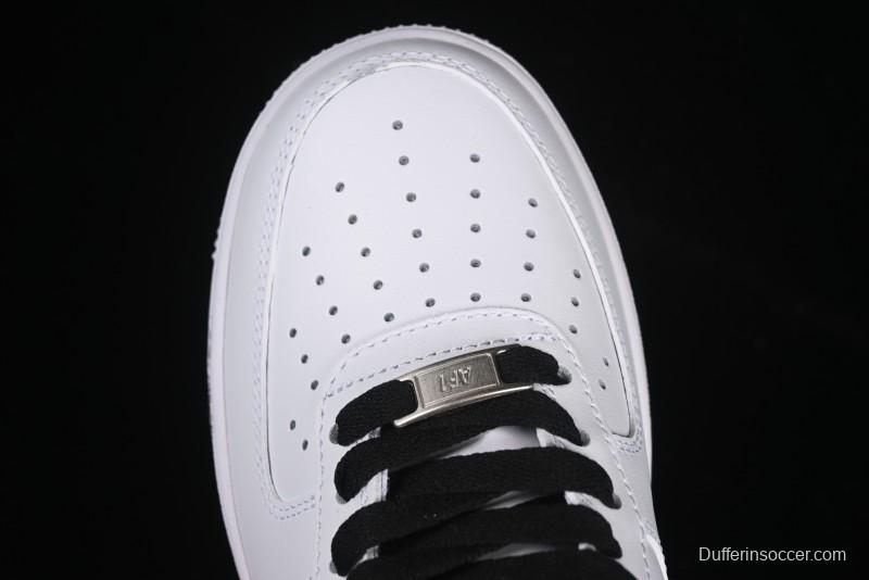 Nike Air Force 1 '07 Low Casual Sneakers in White-Black Gradient with Full-Length Air Cushion - ZH0316-078
