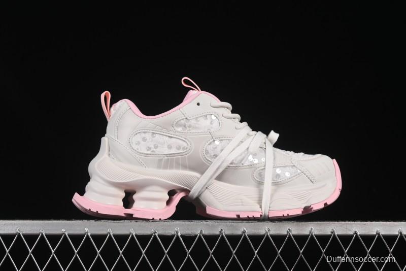 GG-CC Star Same Style Lace-Up Hollow-Out Chunky Sneakers with 5cm Hidden Heel - G25U9988