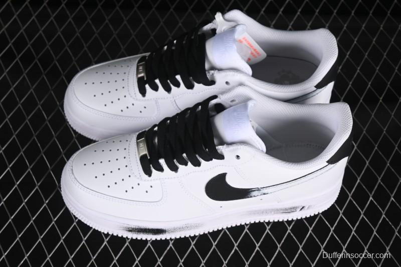 Nike Air Force 1 '07 Low Casual Sneakers in White-Black Gradient with Full-Length Air Cushion - ZH0316-078