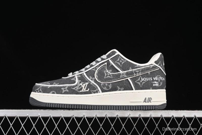 Nike Air Force 1'07 Low LV Collaboration Black Denim Casual Sneakers - SC9207-530