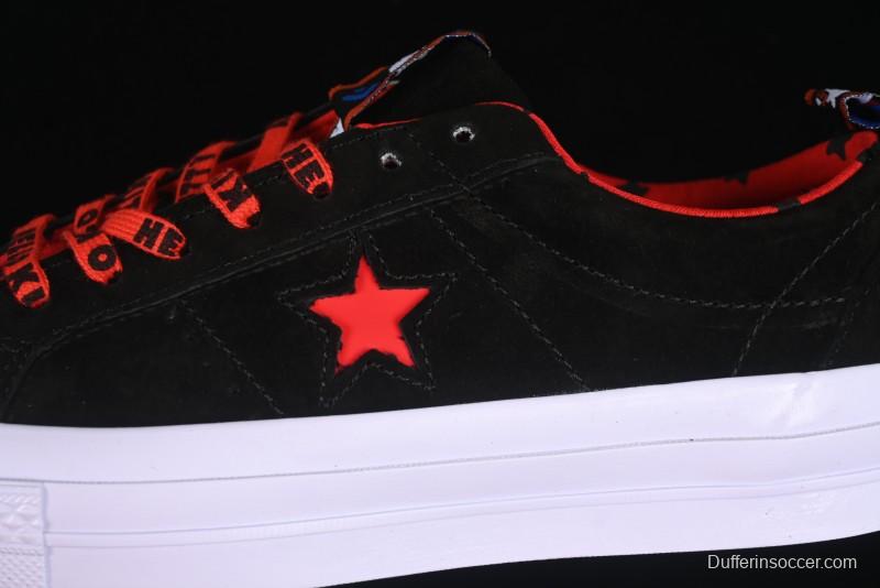 Converse One Star Low Top Casual Sneakers with Hello Kitty Collaboration - Pink Star and Embroidered Bow Design - 163904C