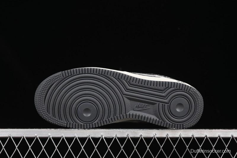 Nike Air Force 1'07 Low LV Collaboration Black Denim Casual Sneakers - SC9207-530