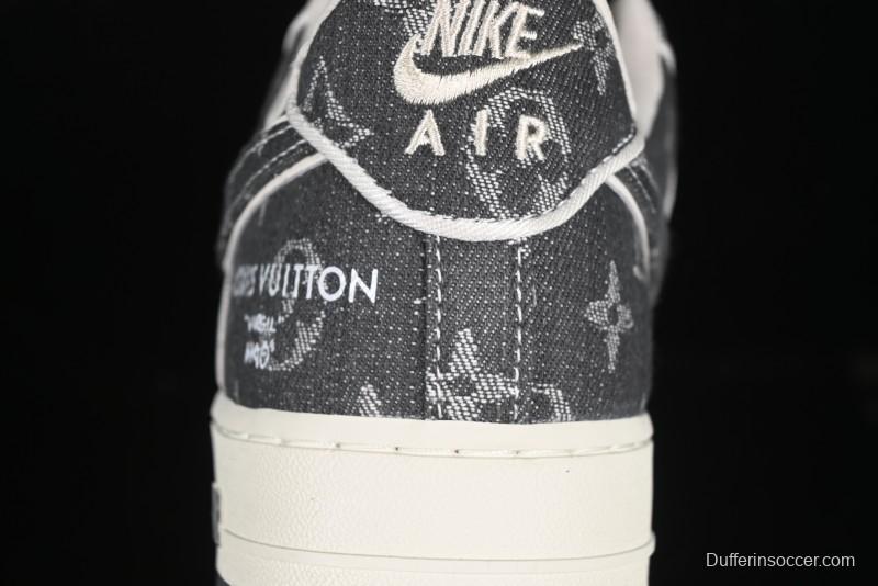 Nike Air Force 1'07 Low LV Collaboration Black Denim Casual Sneakers - SC9207-530