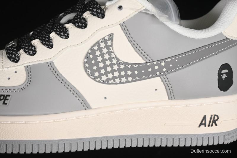 Nike Air Force 1'07 Low Bape Collaboration Beige Star Casual Sneakers - XS1958-571