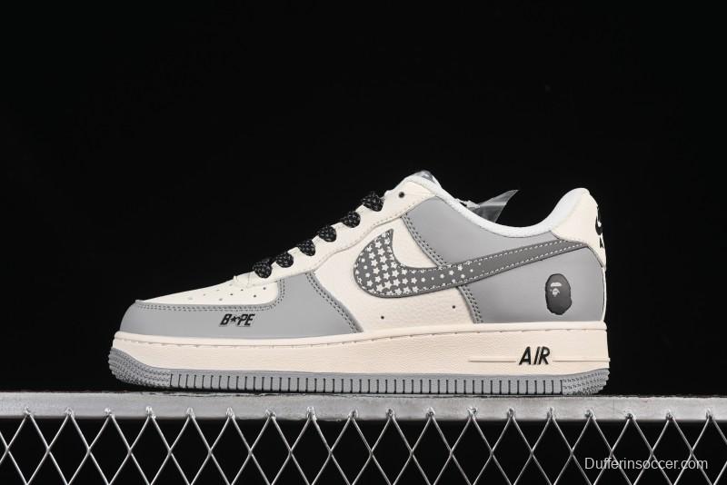 Nike Air Force 1'07 Low Bape Collaboration Beige Star Casual Sneakers - XS1958-571