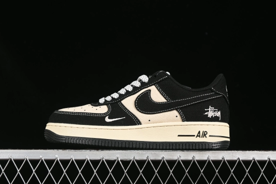 Nike Air Force 1 '07 Low Stussy Collaboration Beige Black Hemp Low-Top Casual Sneakers - XX3168-156