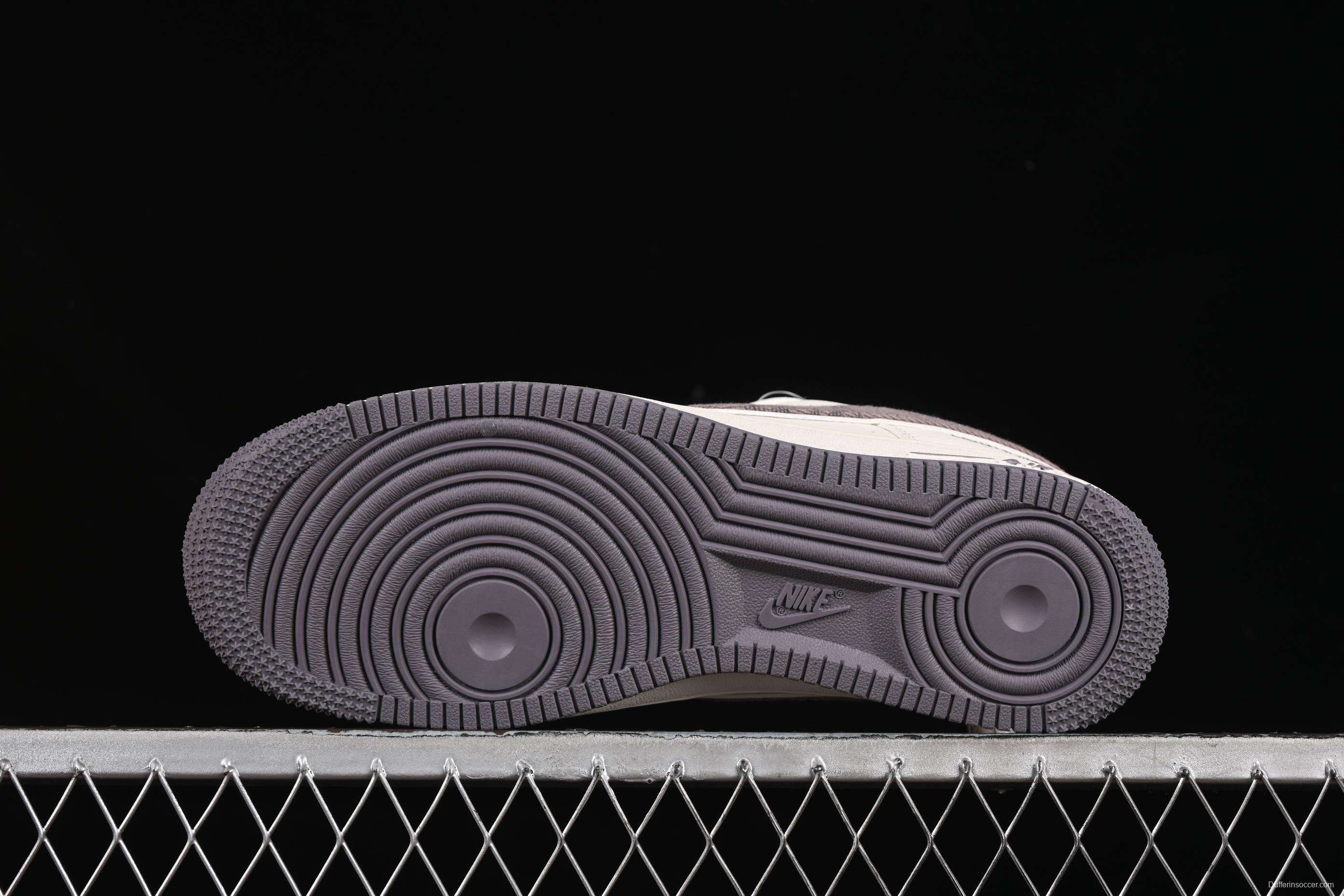 Nike Air Force 1'07 Low LV Collaboration Grey Denim Swoosh Casual Sneakers - XX3168-136