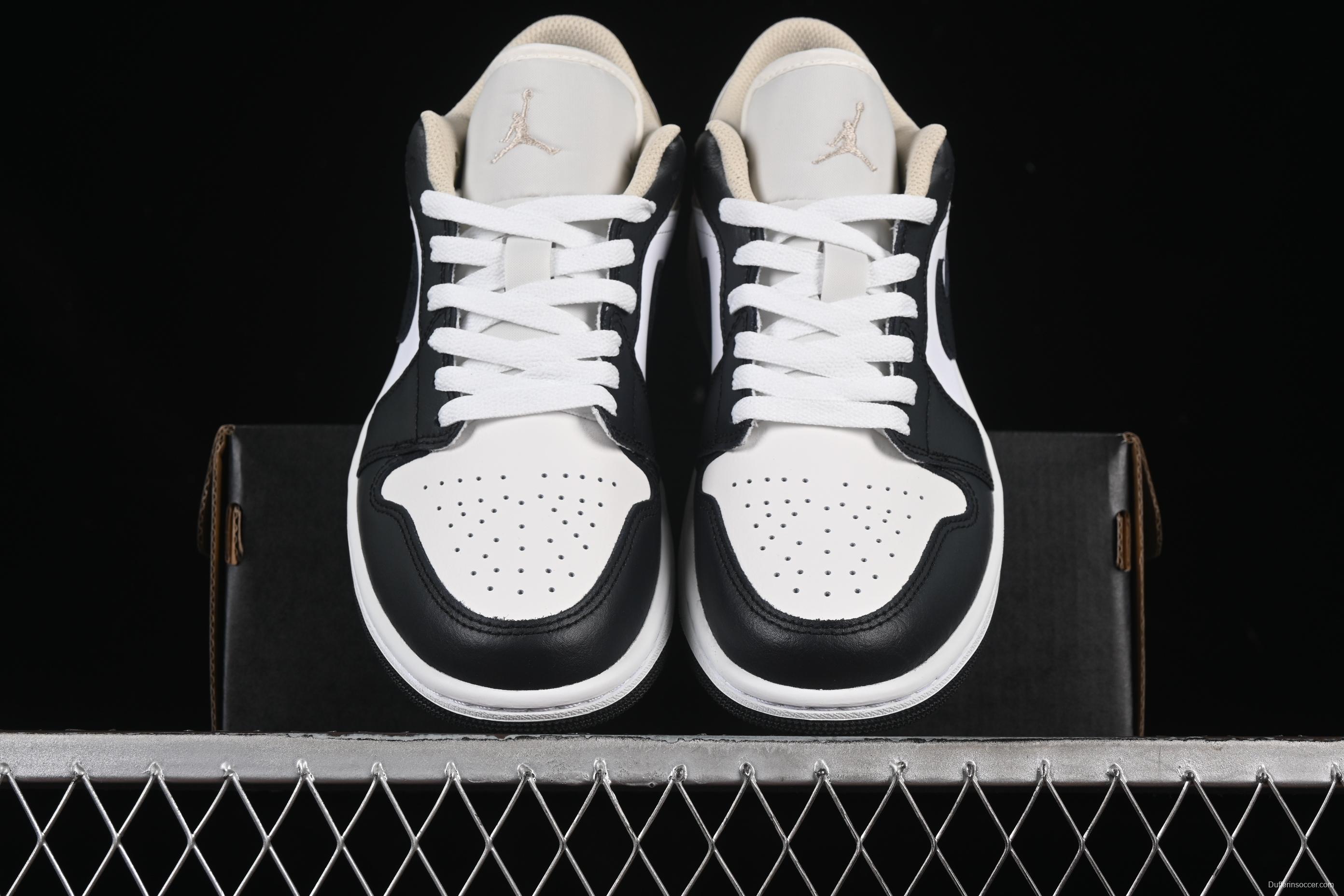 Nike Air Jordan 1 Low Retro Casual Sneakers in Cream White - 553558-153