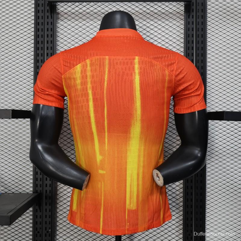 Player Version 25/26 FC Barcelona Orange with Flame Gradient Jersey