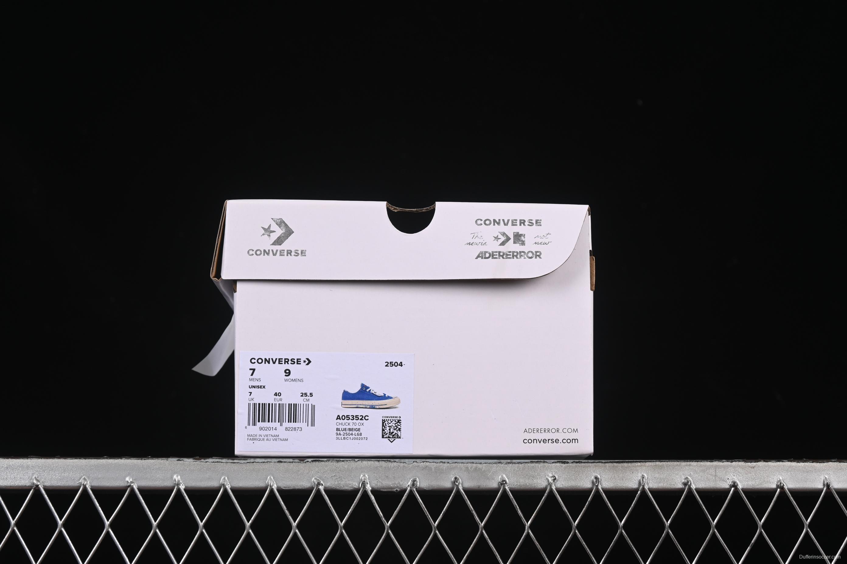 Ader Error x Converse Low Top Casual Canvas Sneakers with Special Pattern Print and Transparent Sole - A05352C