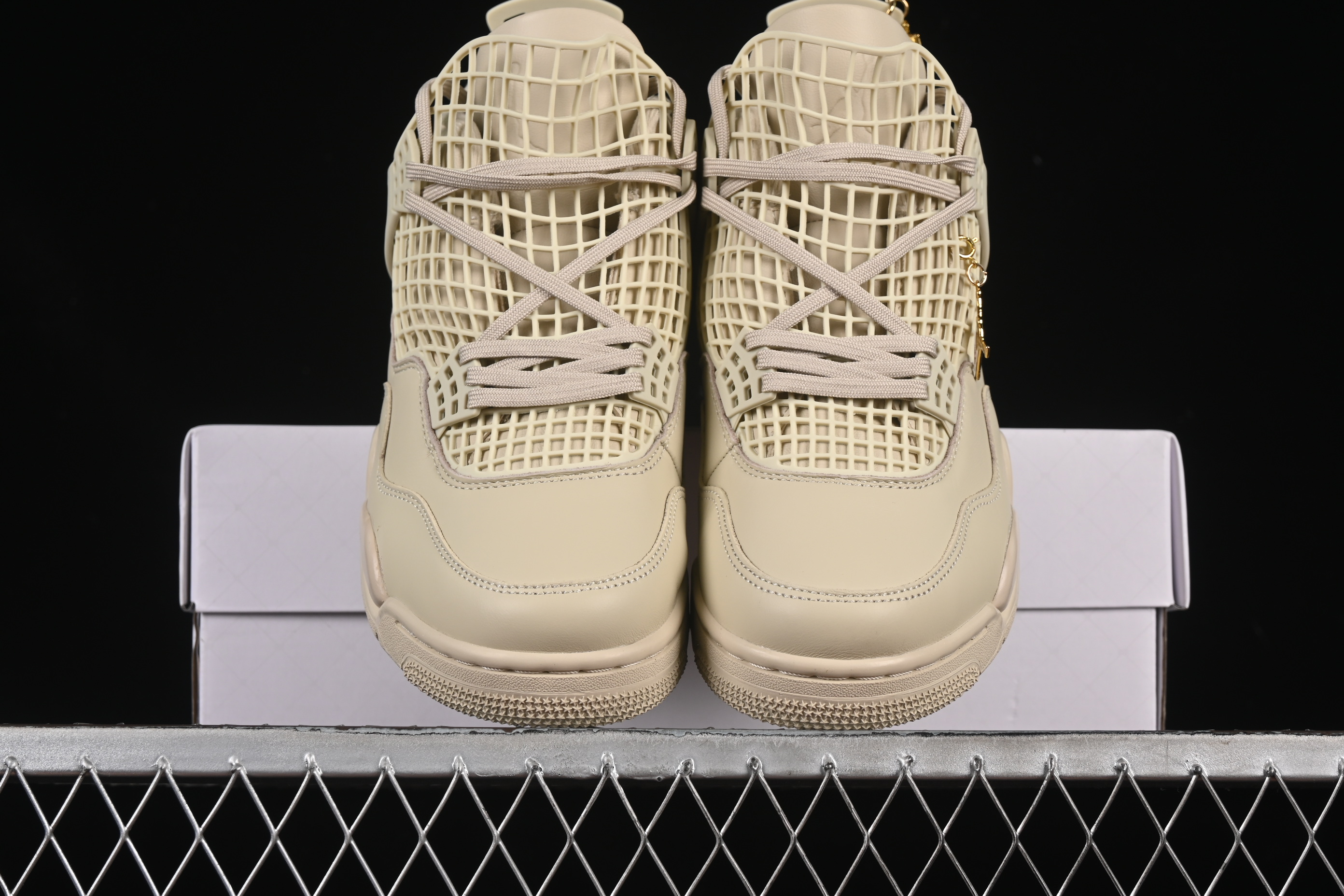 Nike Air Jordan 4 Retro Basketball Shoes in Rattan with NET Design - FN7251-200
