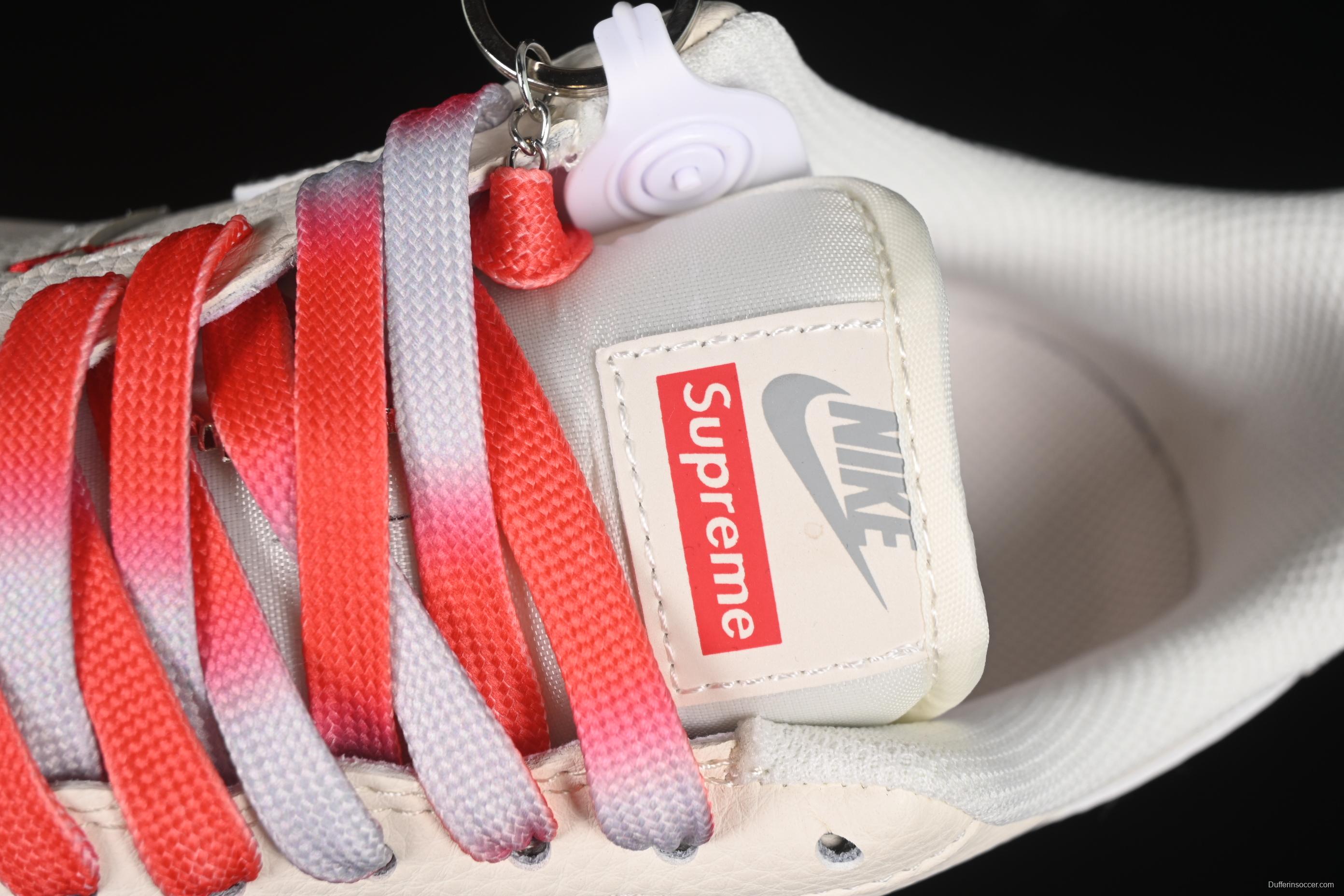 Nike Air Force 1 '07 Low Supreme Collaboration Two-Tone Red Grey Casual Sneakers - XX3168-157