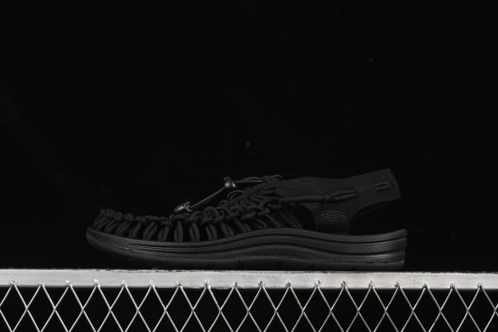 Keen Uneek Flat-M Woven Elastic Strap Casual Outdoor Water Sandals - 1014097 BLACK