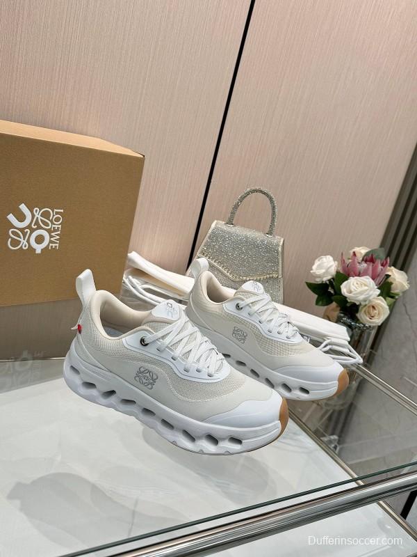 2025 Unisex Loewe White Mesh Rubber Sneakers