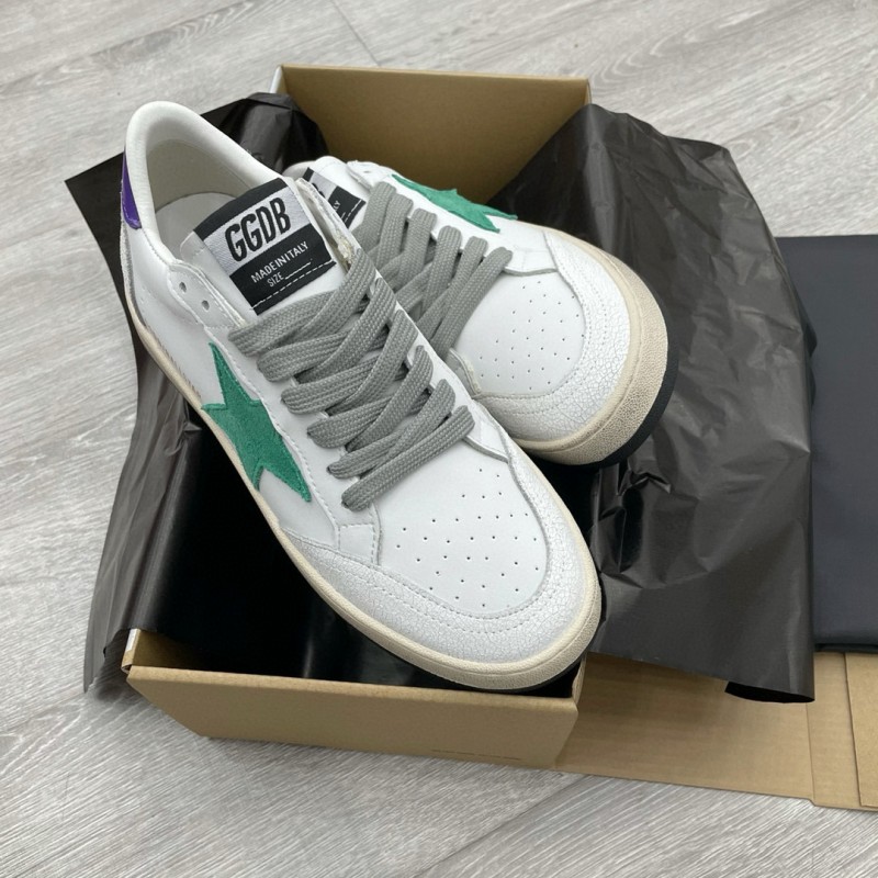 2024 Unisex GGDB White Green Purple Leather Sneakers MJ00260