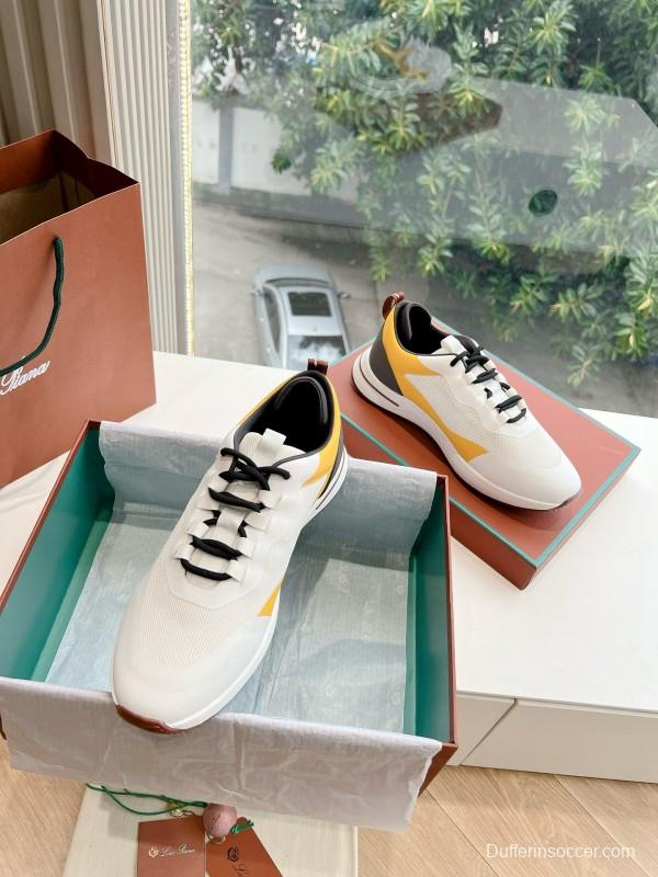 2024 Unisex Le Parmentier White Yellow Black Knit Sneakers Top Version MJ00340