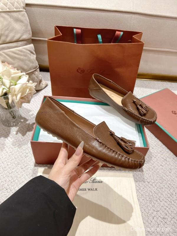 2025 Women Le Parmentier Brown Leather Loafer Tassel LY00291