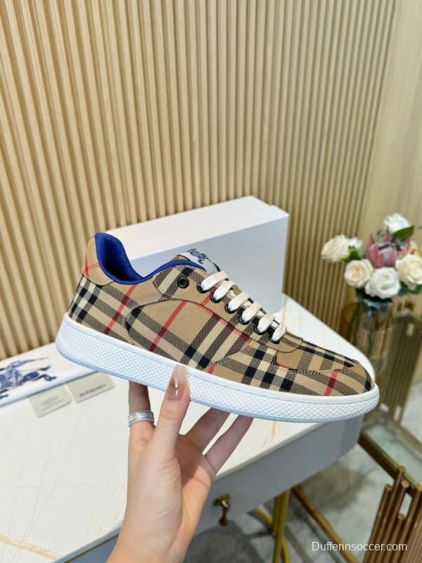 2024 Unisex Burberry Beige Black Cotton Casual Shoes MJ00320