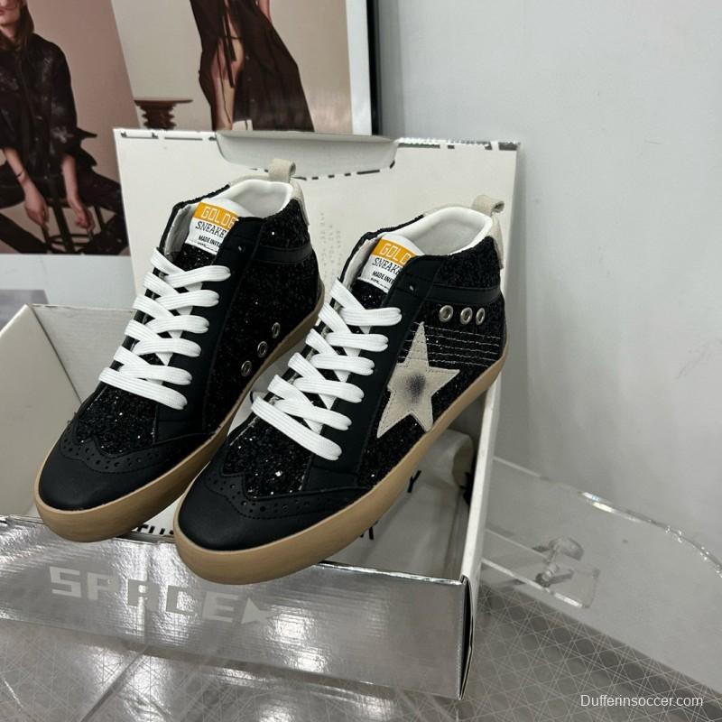 2024 Unisex GGDB Black White Suede High-top Sneakers MJ00300