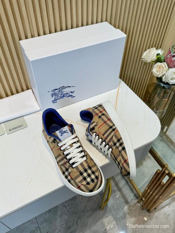 2024 Unisex Burberry Beige Black Cotton Casual Shoes MJ00320