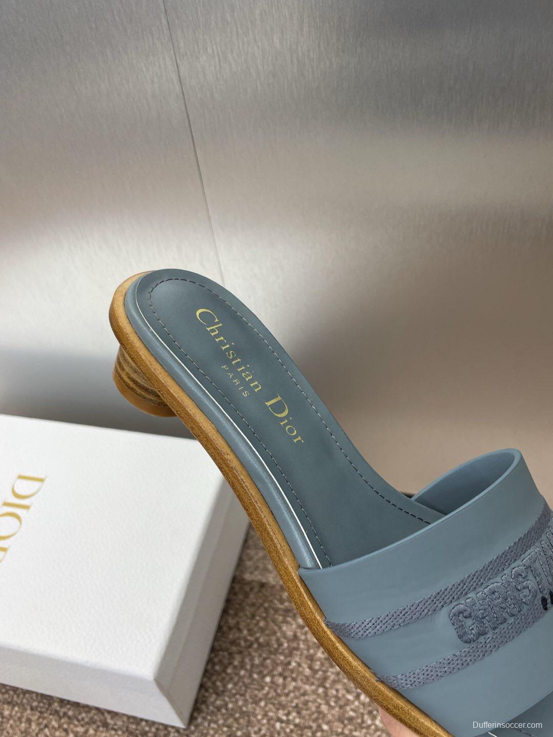 2025 Slippers Dior Gray Fabric Slippers