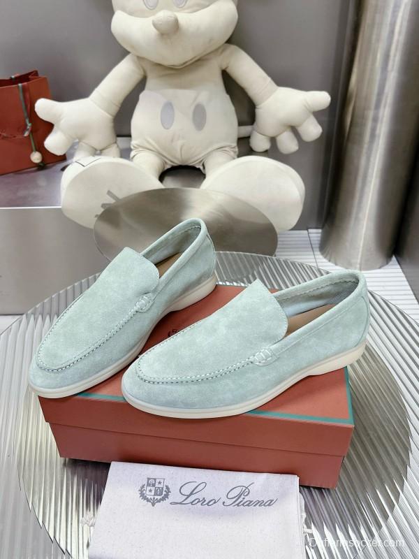 2024 Unisex LP Pale Green Suede Loafers MJ00270