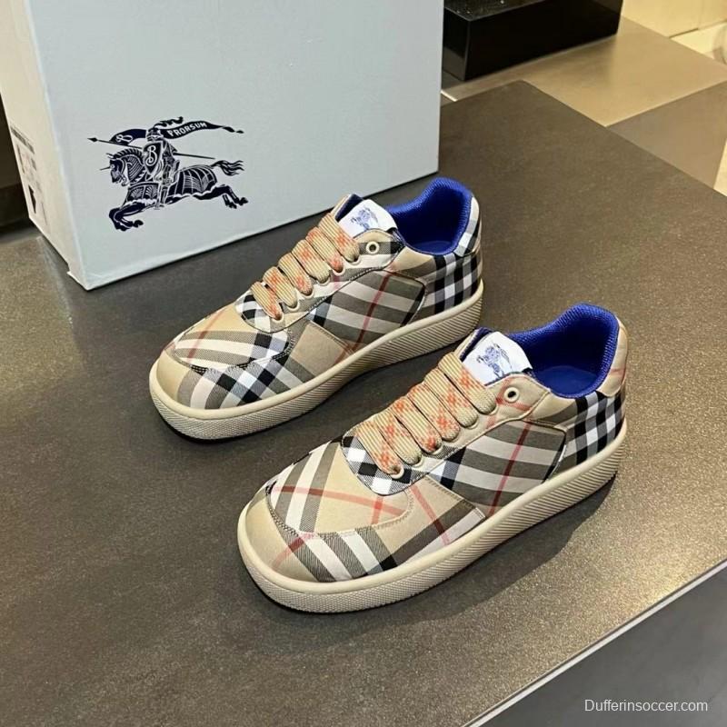 2024 Unisex Burberry Beige Black White Leather Casual Shoes MJ00330