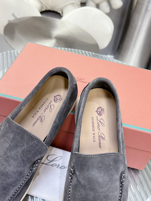 2024 Unisex Le Parmentier Grey Suede Loafers MJ00270