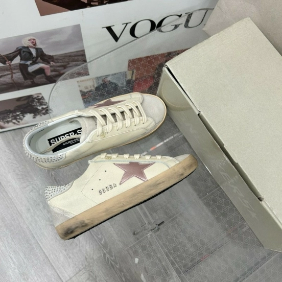 2025 Women GGDB White Beige Leather Sneakers MJ00260