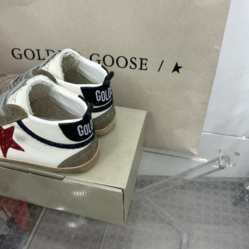 2024 Unisex GGDB White Red Glitter Suede Leather Sneakers MJ00300