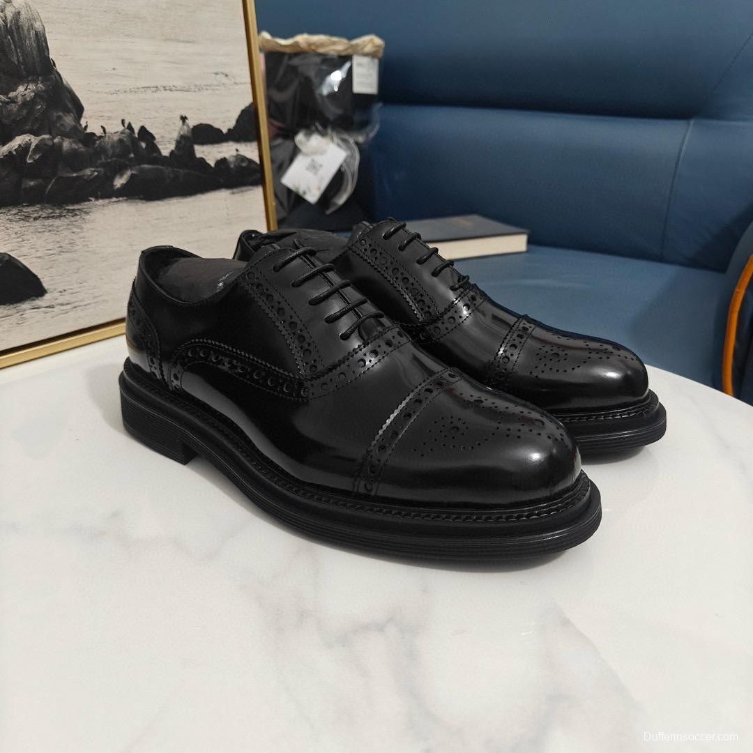 2024 Men Dolce & Gabbana Black Leather Derby