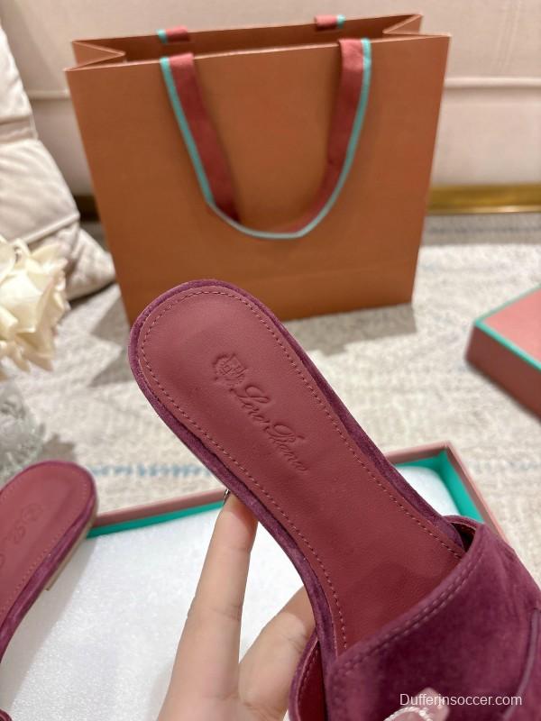 2025 Slippers LP Bloodred Suede Slippers