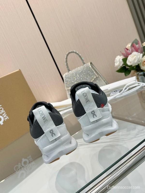 2025 Unisex Loewe Black White Grey Polyester Mesh Sneakers