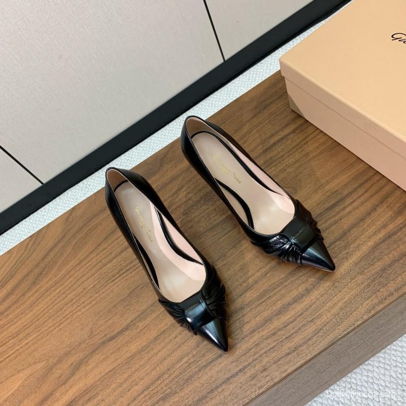 2025 Women Gianvito Rossi Black Leather High Heel KFY00300