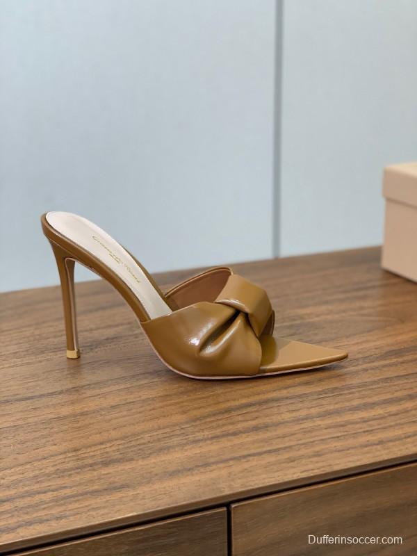 2025 Women Gianvito Rossi Brown Leather Stiletto Heels