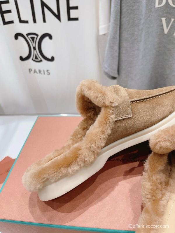 2024 Slippers LP Beige Suede Fur Slip-on