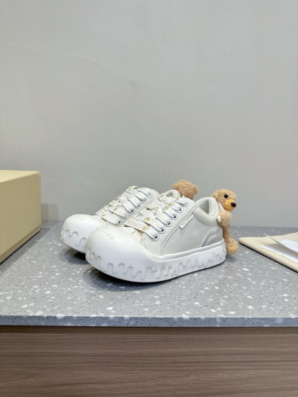 2025 Women 13DE MARZO White Canvas Leather Sneakers 3D Doll KFY00280